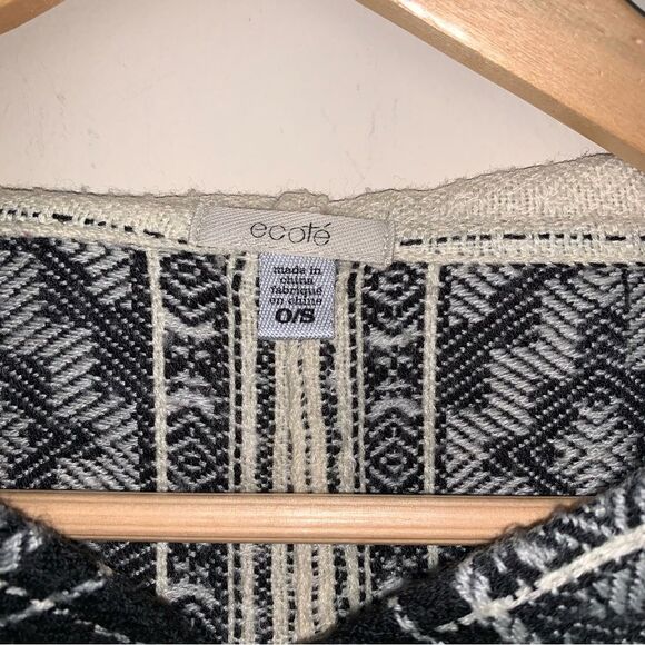 ECOTE Poncho Women's One Size Aztec Western Country Oversized Cozy Boho Fringe - Picture 7 of 9